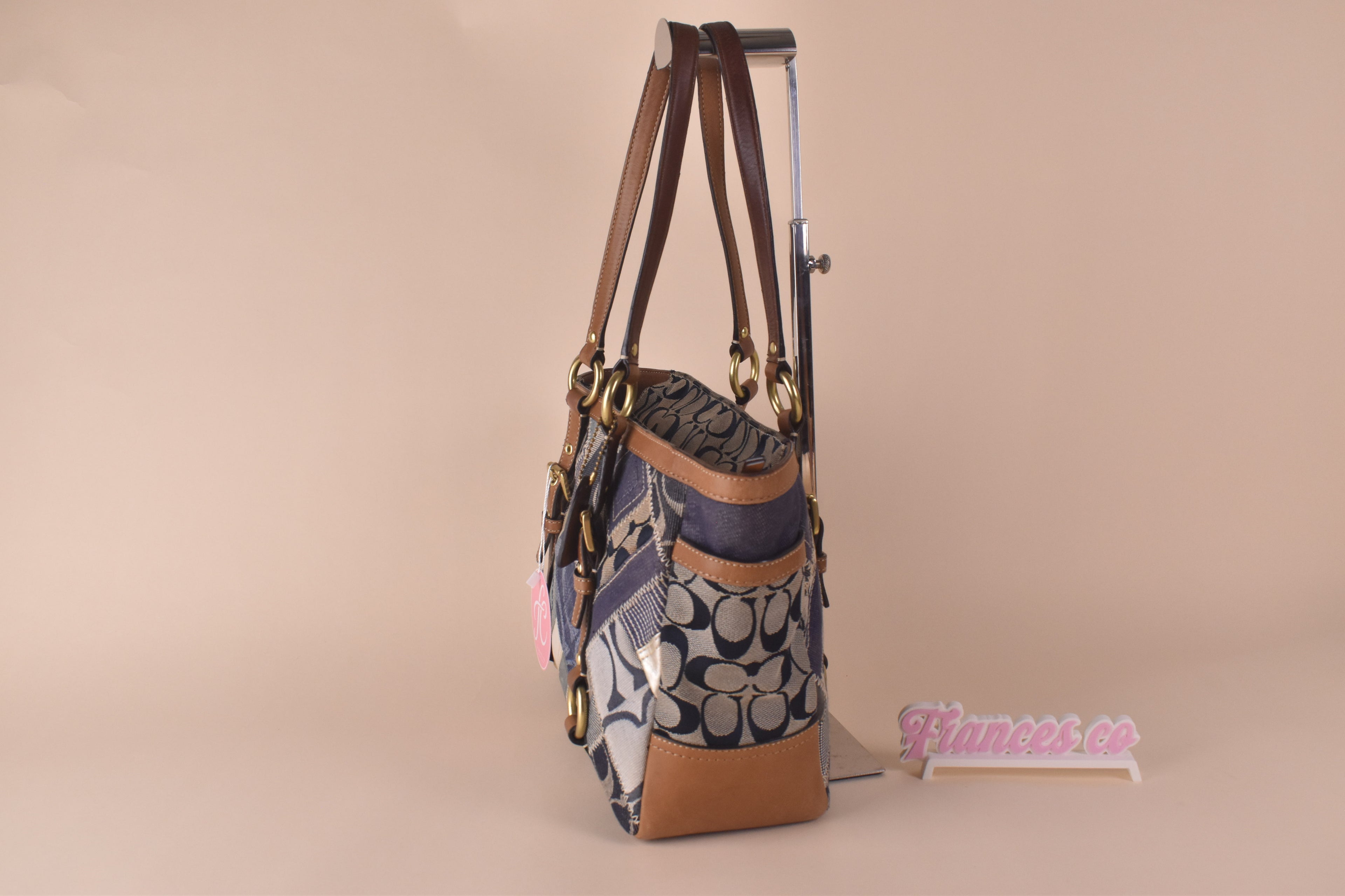 Coach Signature Patchwork Denim Gallery Tote – Blue Multi