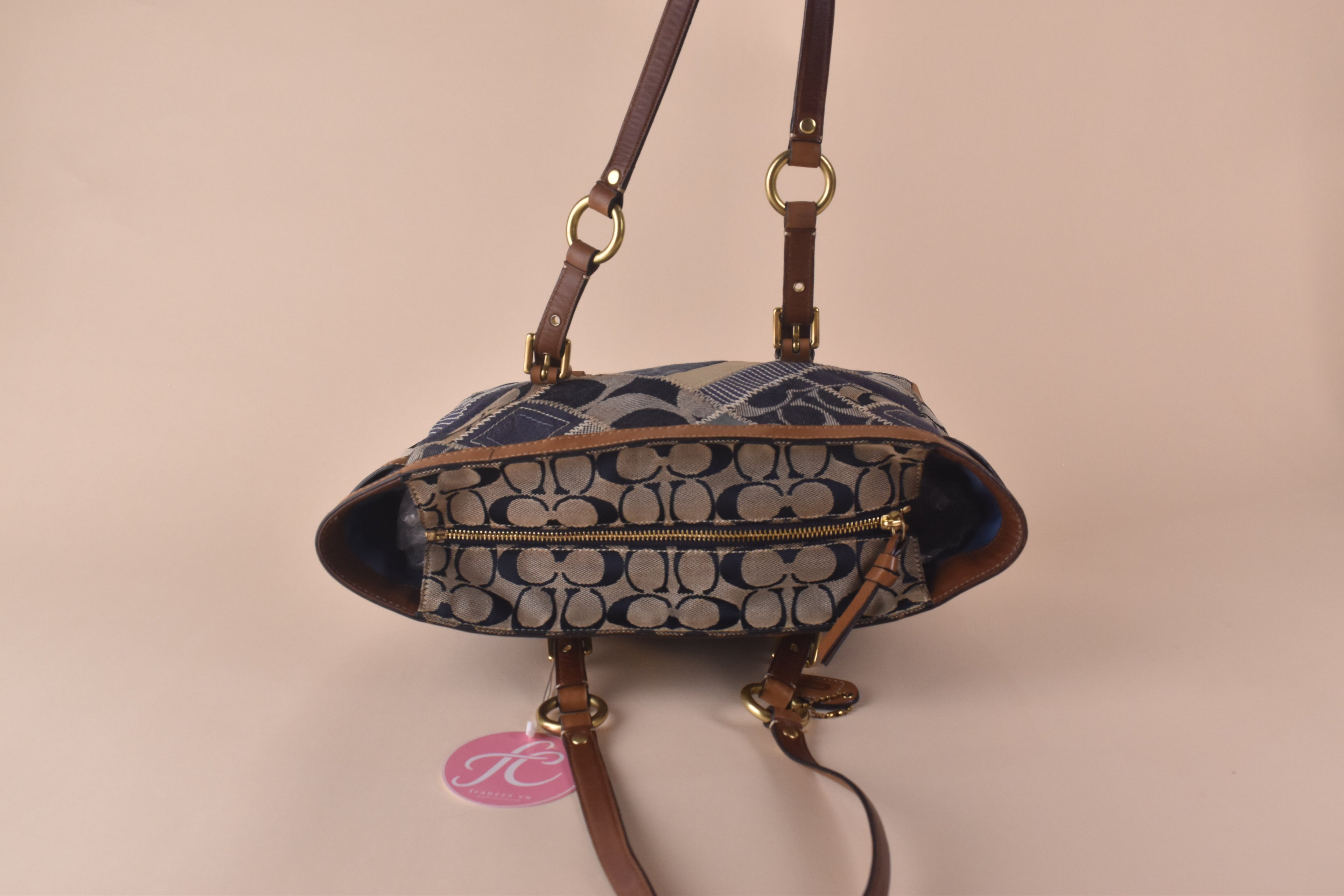 Coach Signature Patchwork Denim Gallery Tote – Blue Multi