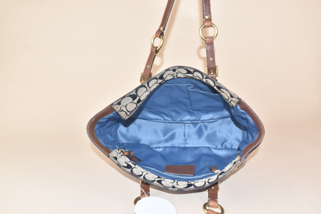 Coach Signature Patchwork Denim Gallery Tote – Blue Multi