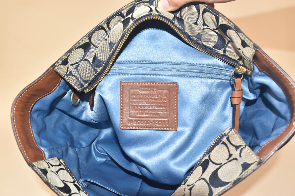 Coach Signature Patchwork Denim Gallery Tote – Blue Multi