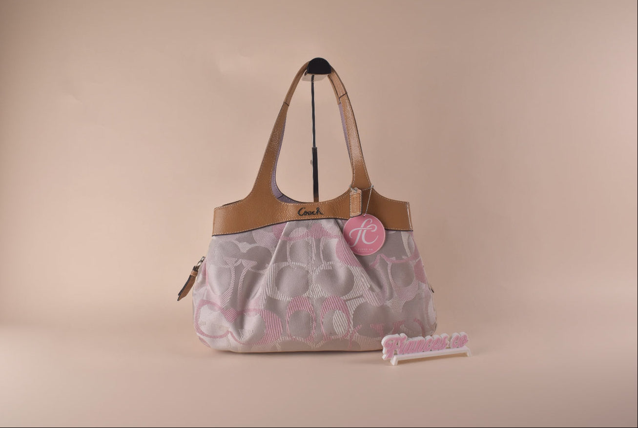 Coach Lexi Optic Signature Tote - Pink/White