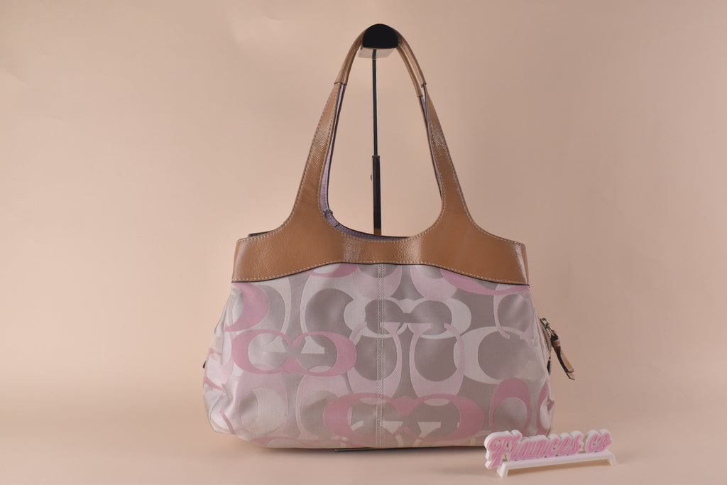 Coach Lexi Optic Signature Tote - Pink/White