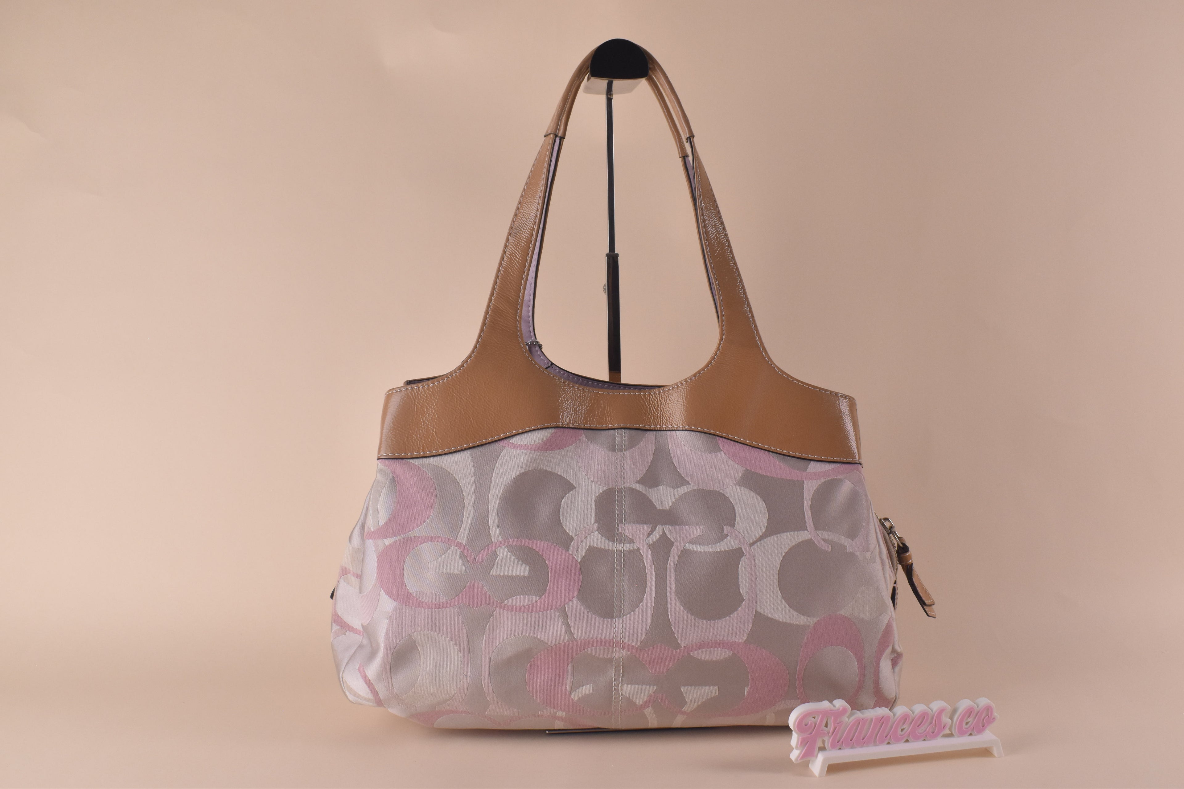 Coach Lexi Optic Signature Tote - Pink/White