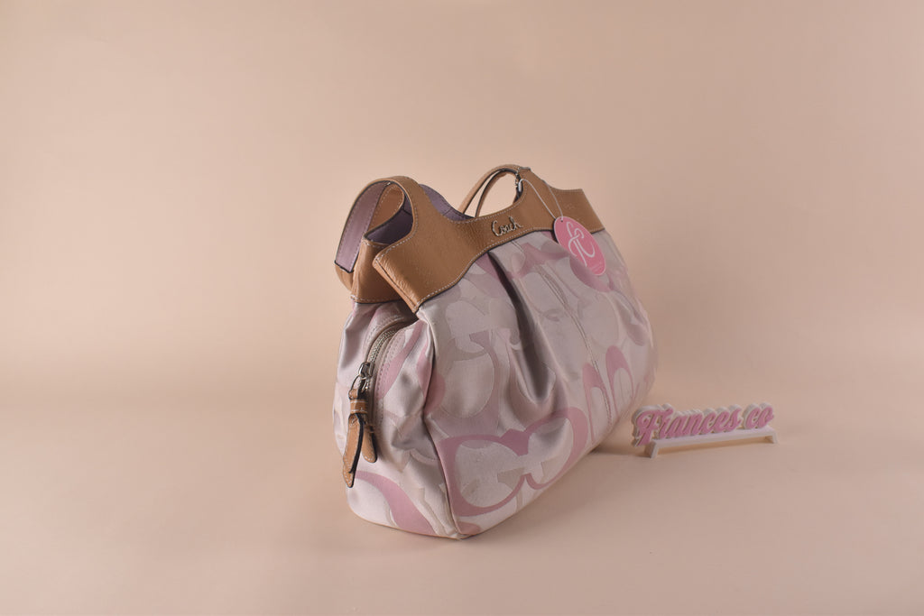 Coach Lexi Optic Signature Tote - Pink/White