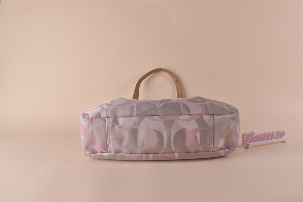 Coach Lexi Optic Signature Tote - Pink/White