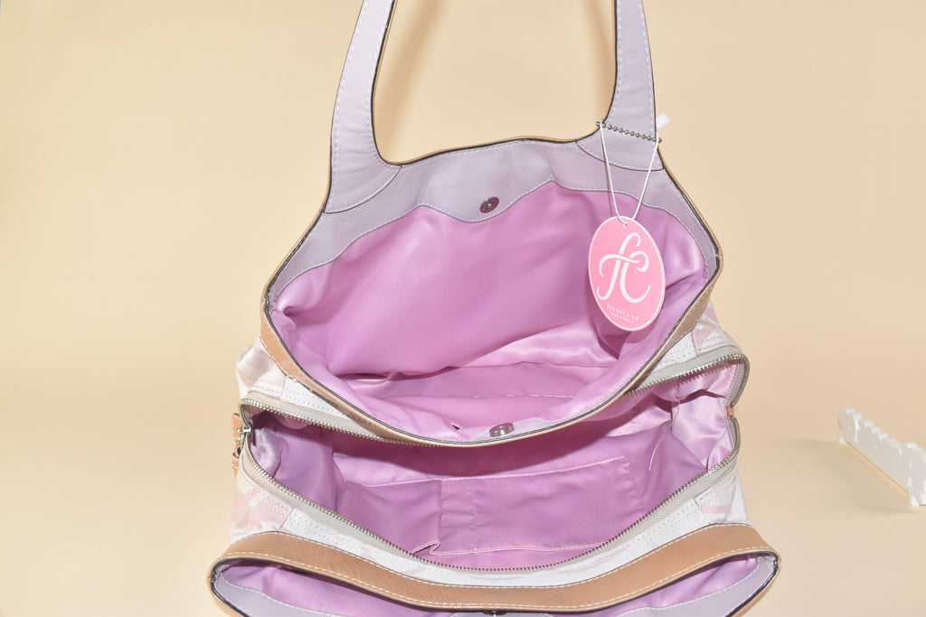 Coach Lexi Optic Signature Tote - Pink/White