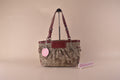 Coach Heritage Carriage Tote - Khaki/Red