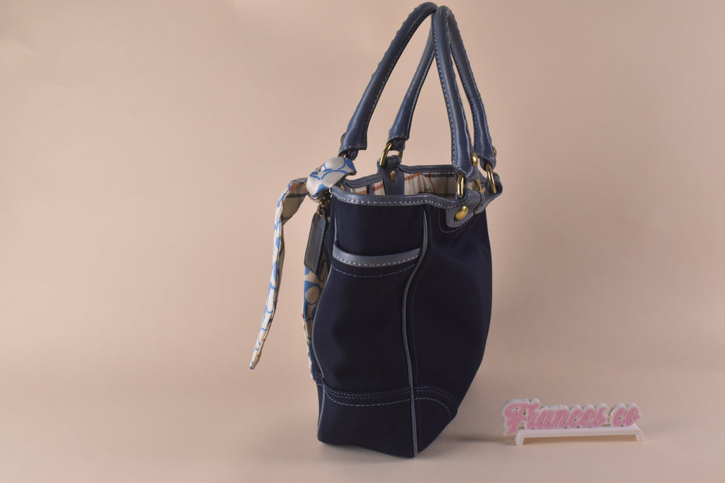 Coach Legacy Stripe Tote - Navy/Blue