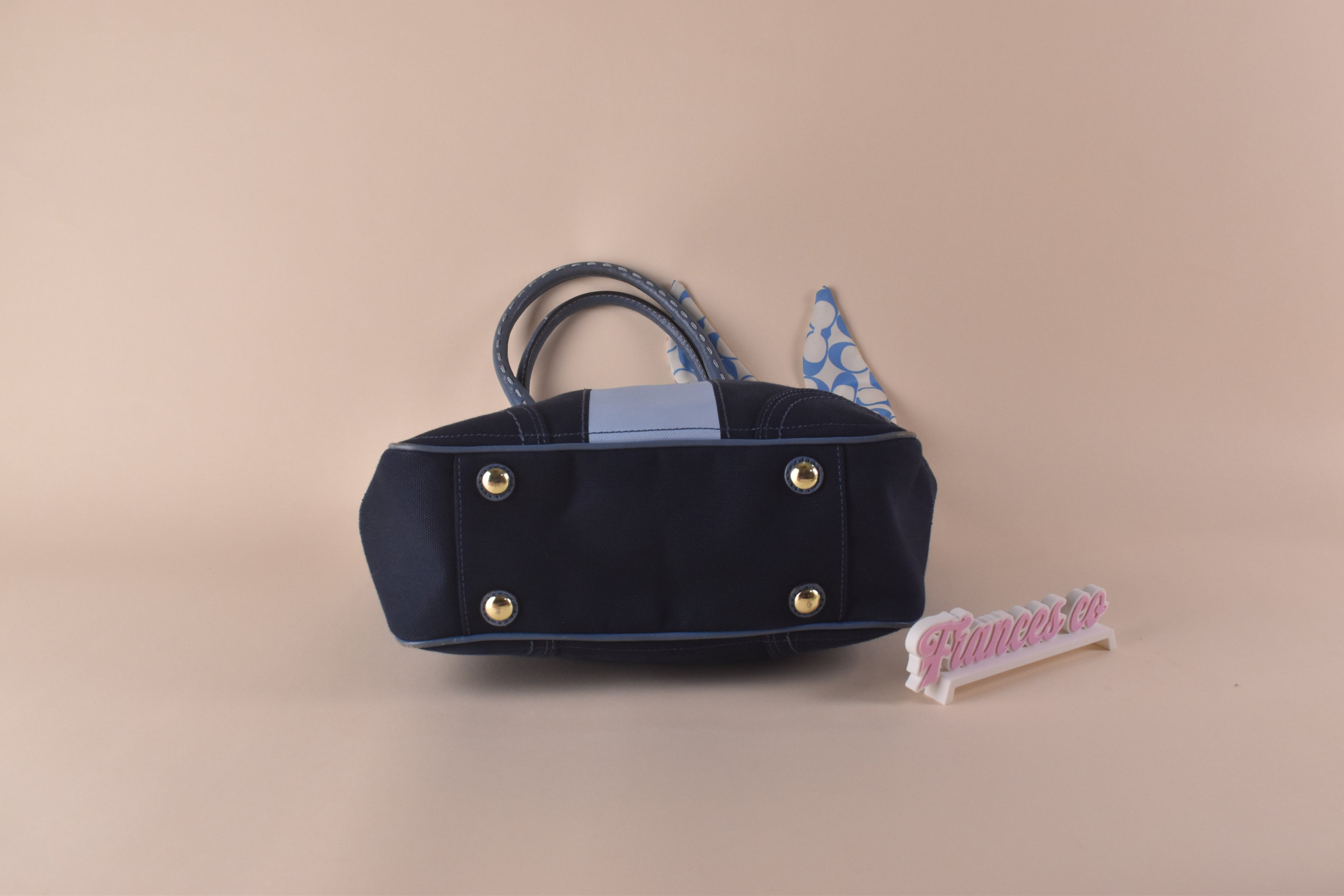 Coach Legacy Stripe Tote - Navy/Blue