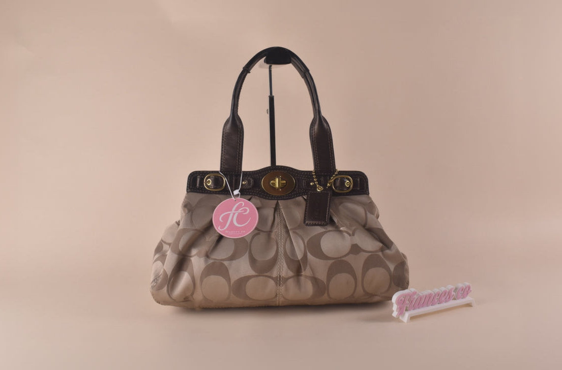 Coach Garnet Gathered Satchel - Khaki/Brown