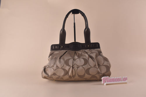 Coach Garnet Gathered Satchel - Khaki/Brown