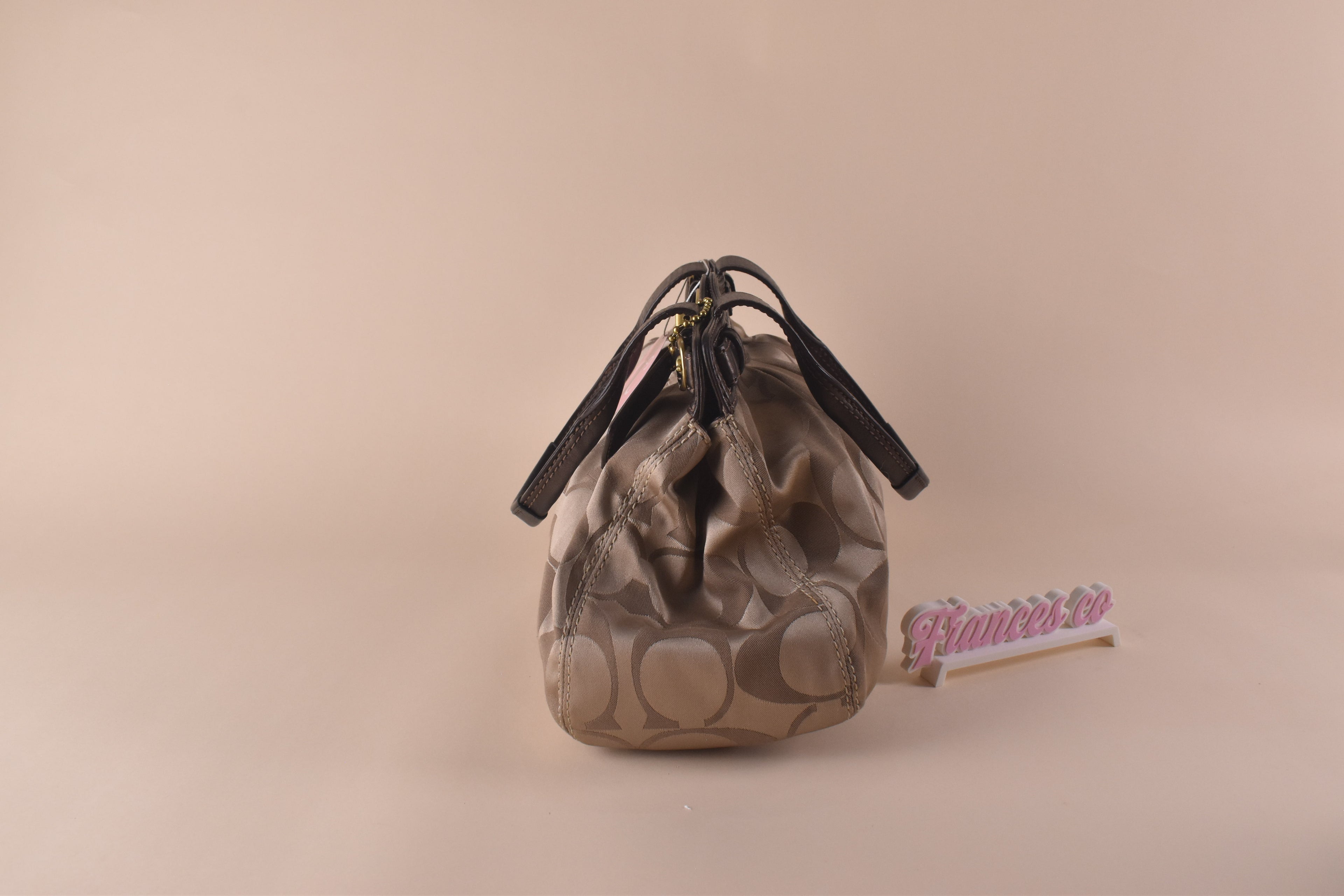 Coach Garnet Gathered Satchel - Khaki/Brown
