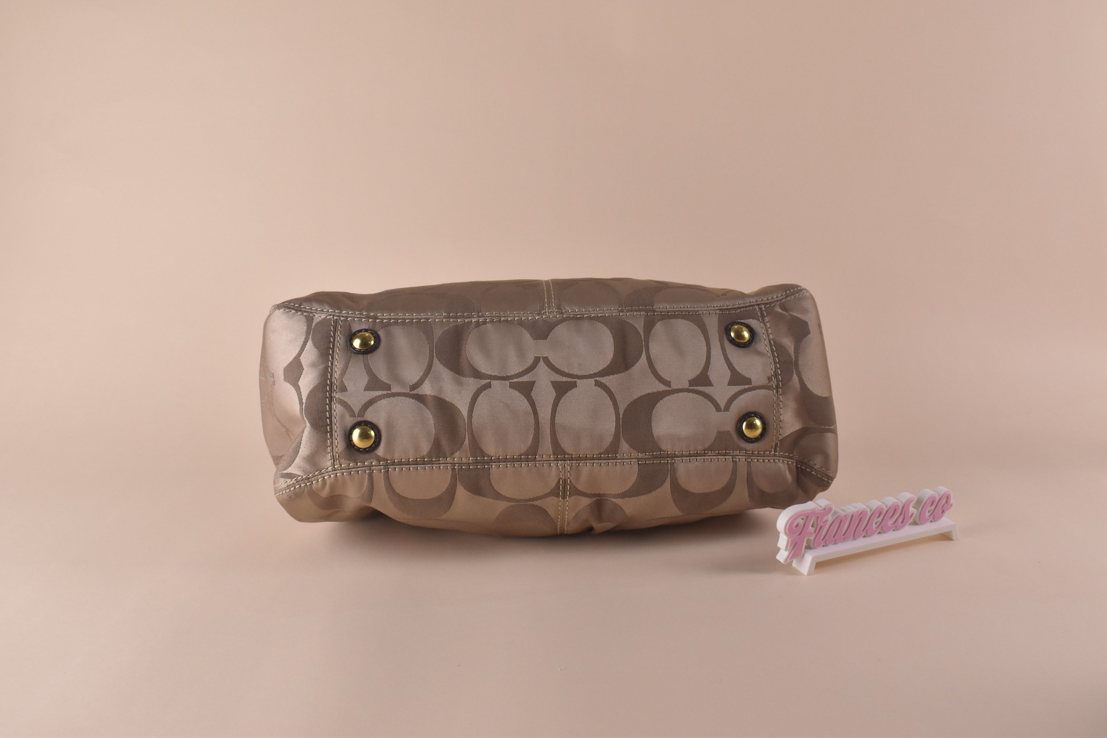 Coach Garnet Gathered Satchel - Khaki/Brown