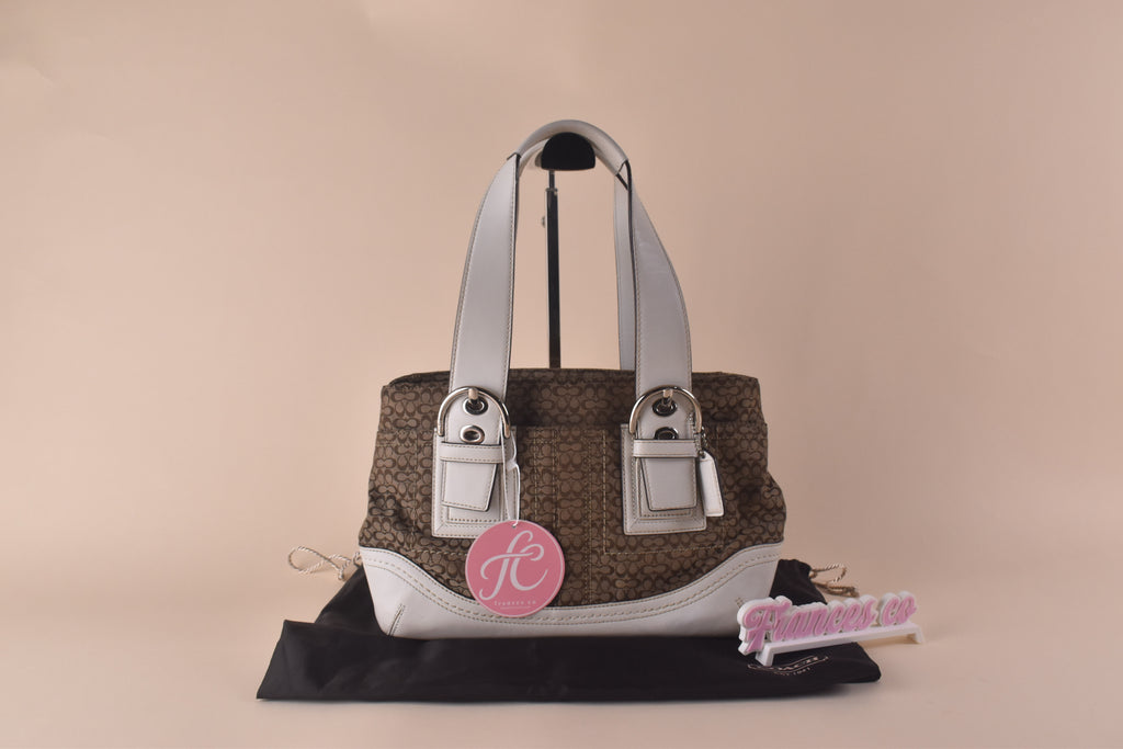 Coach Hamptons Signature Tote - Khaki/White