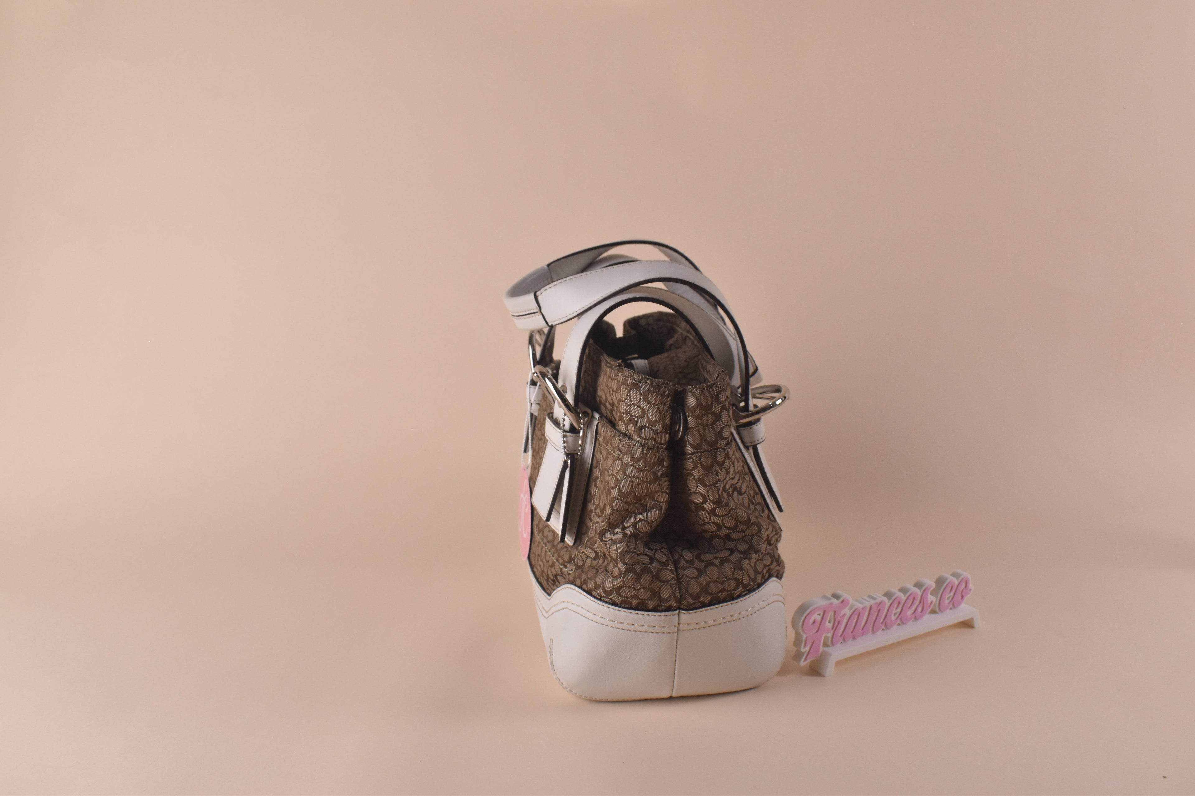 Coach Hamptons Signature Tote - Khaki/White