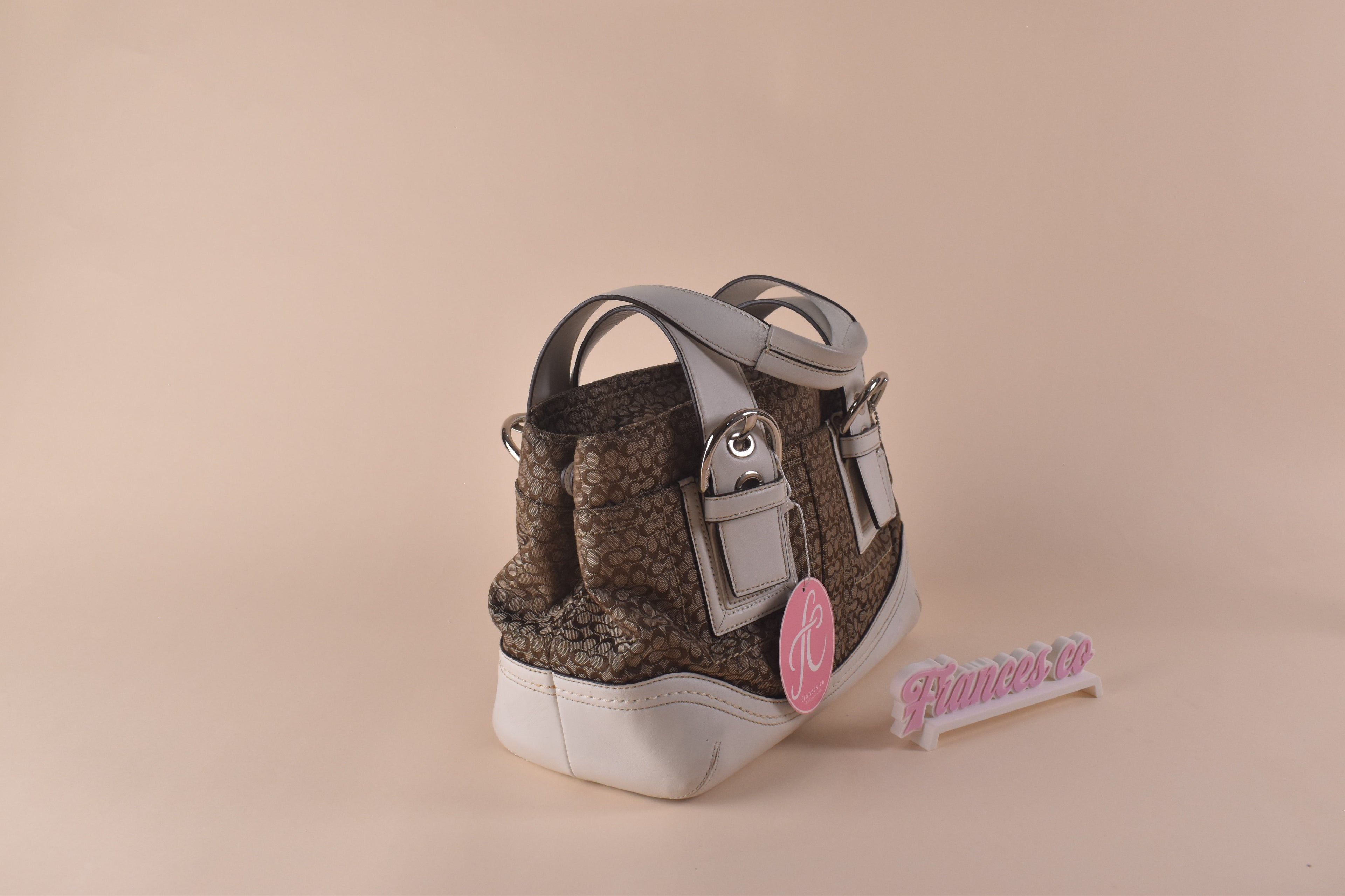 Coach Hamptons Signature Tote - Khaki/White