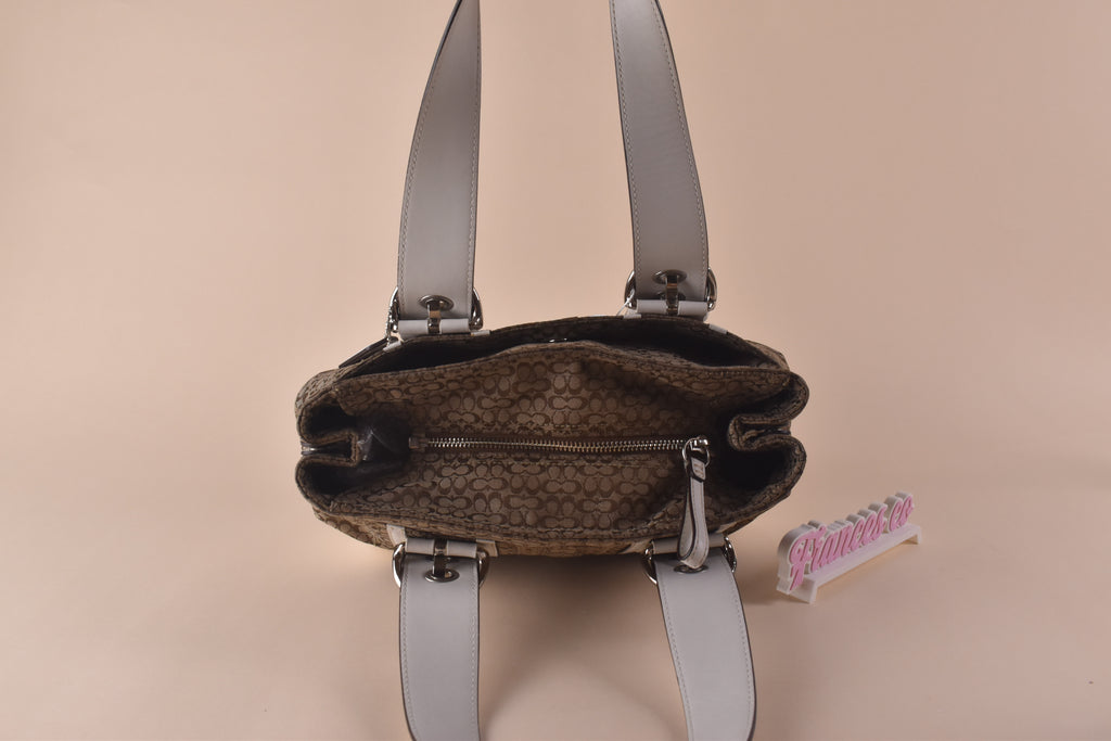 Coach Hamptons Signature Tote - Khaki/White
