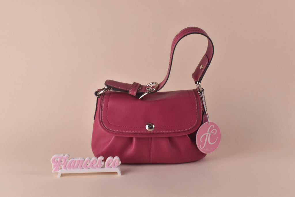 Coach Soho Leather Flap Shoulder Bag - Raspberry Pink