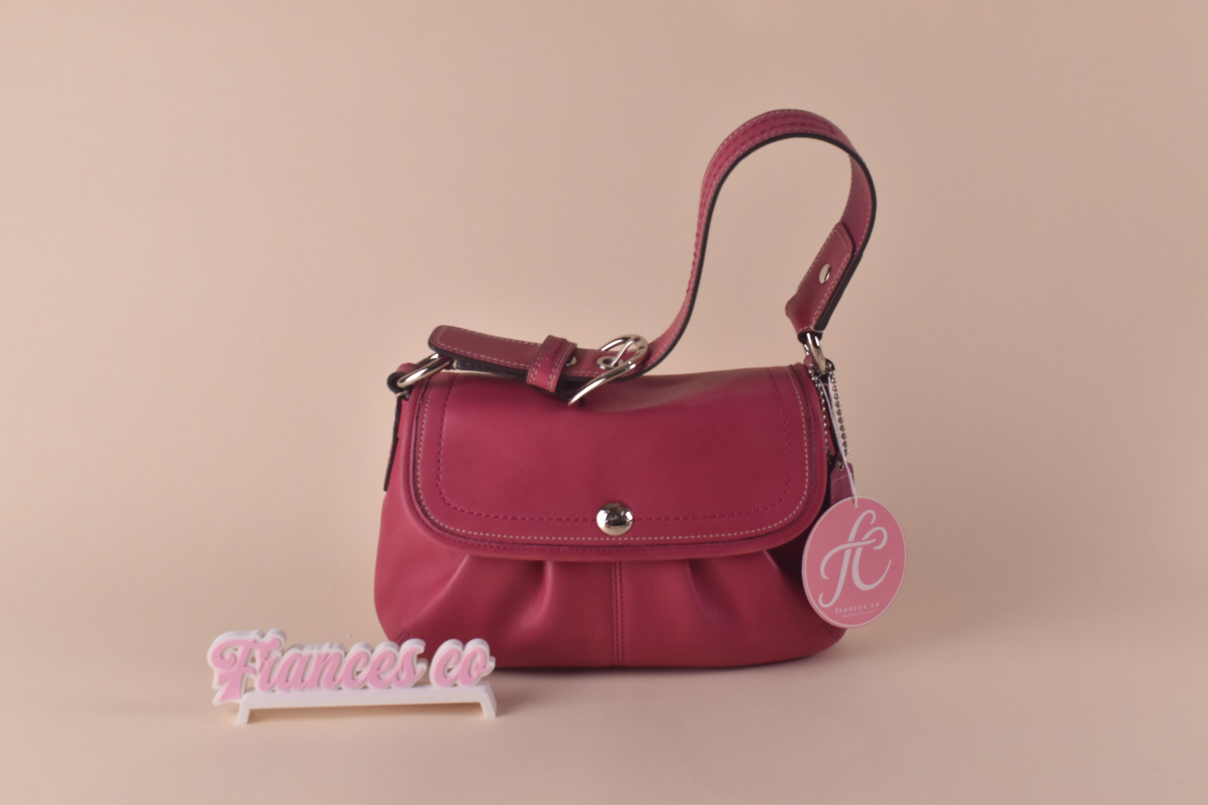 Coach Soho Leather Flap Shoulder Bag - Raspberry Pink