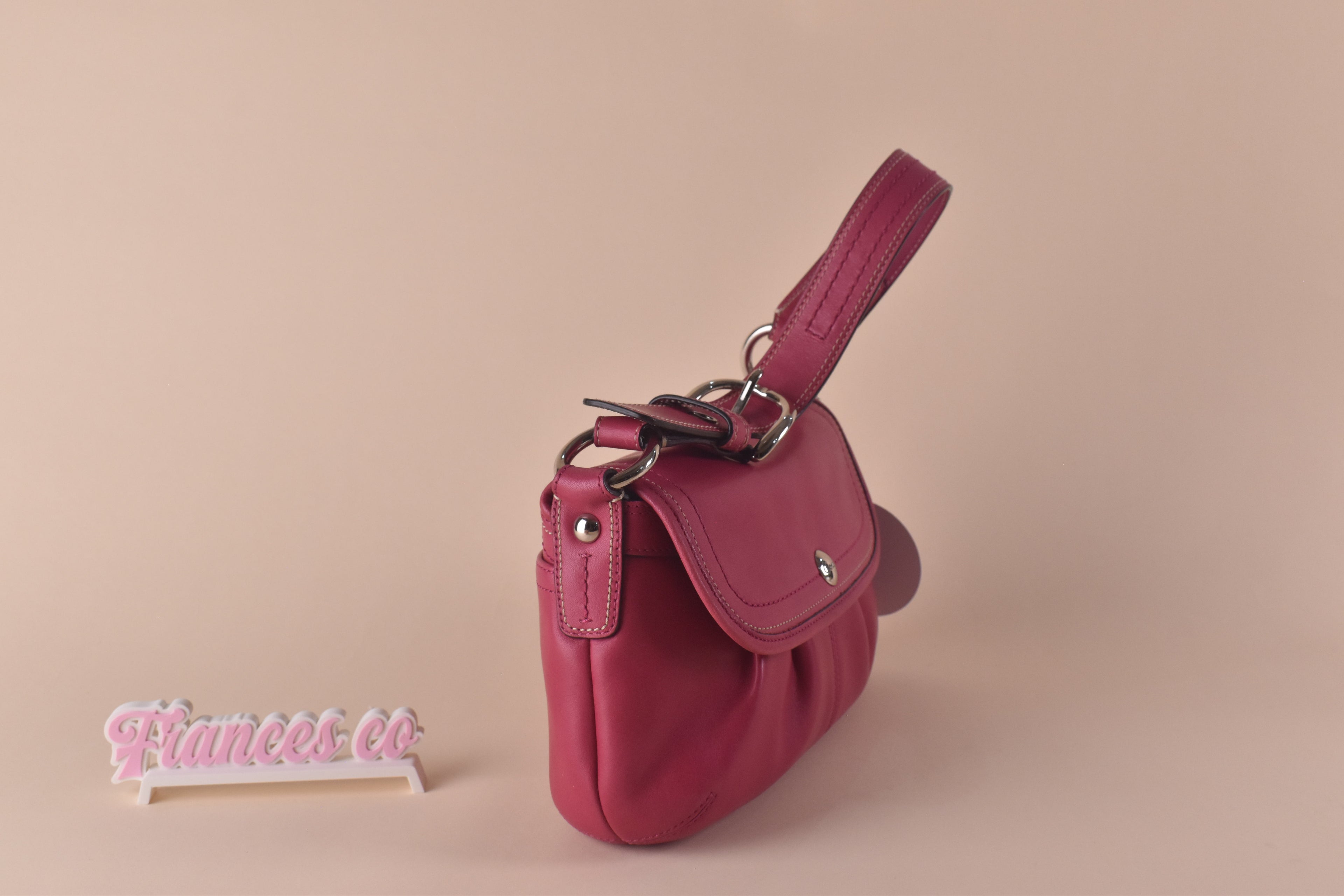 Coach Soho Leather Flap Shoulder Bag - Raspberry Pink