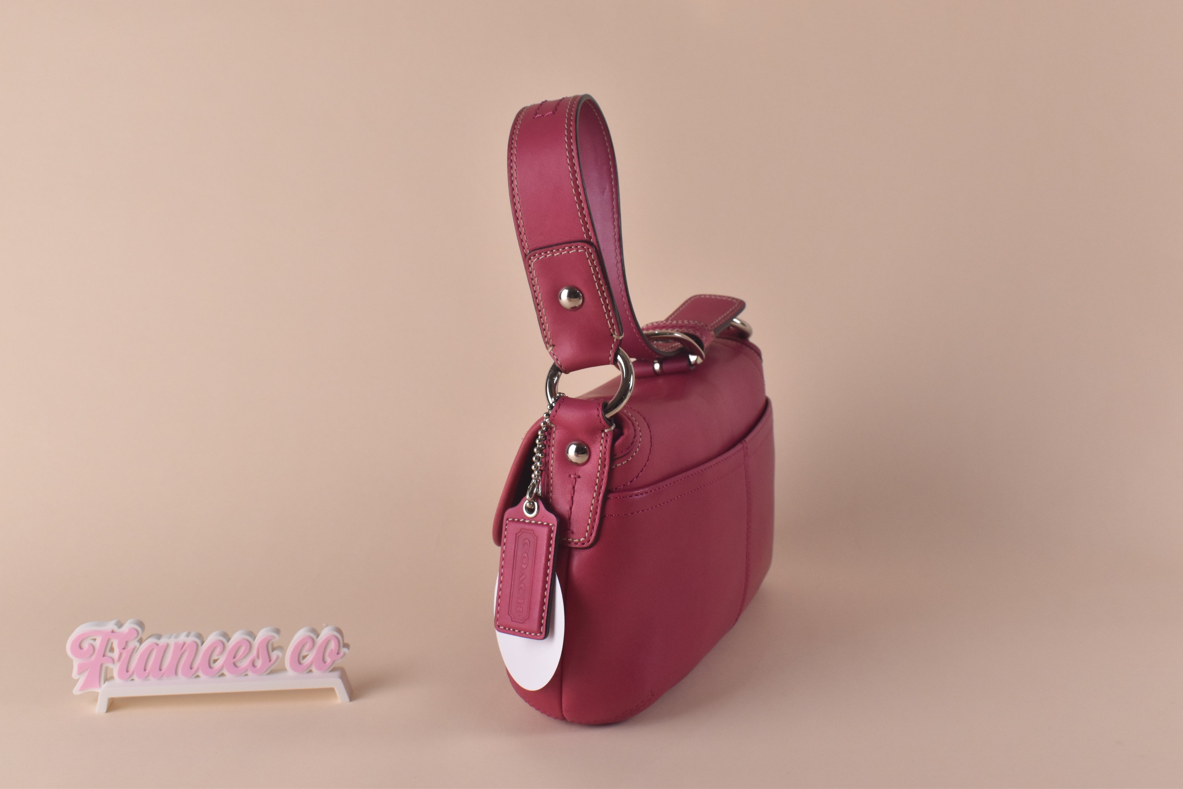 Coach Soho Leather Flap Shoulder Bag - Raspberry Pink