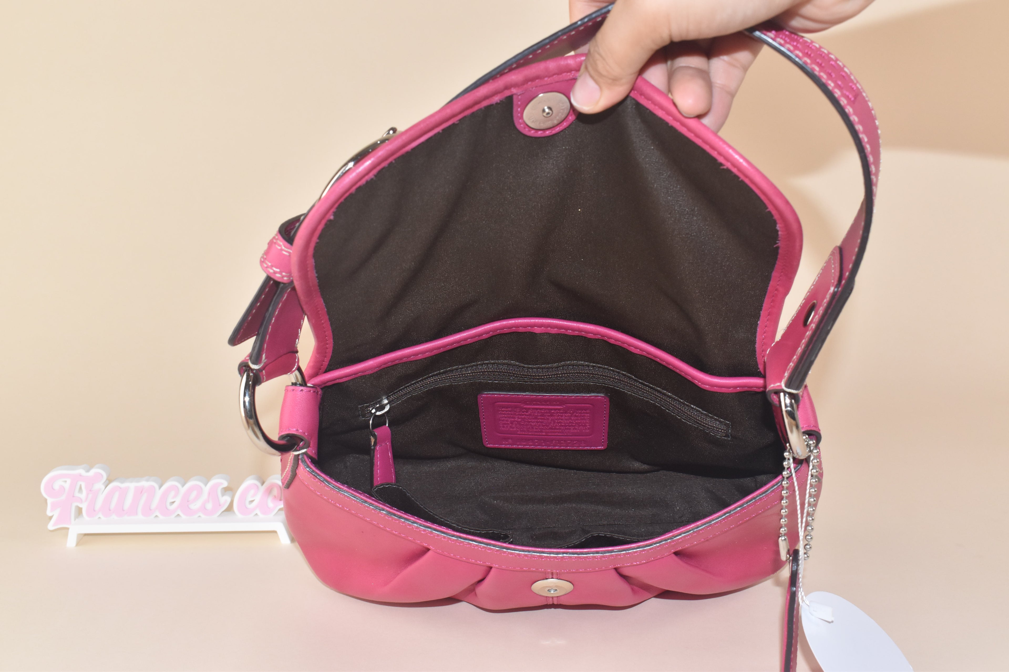 Coach Soho Leather Flap Shoulder Bag - Raspberry Pink
