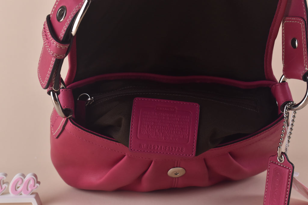 Coach Soho Leather Flap Shoulder Bag - Raspberry Pink