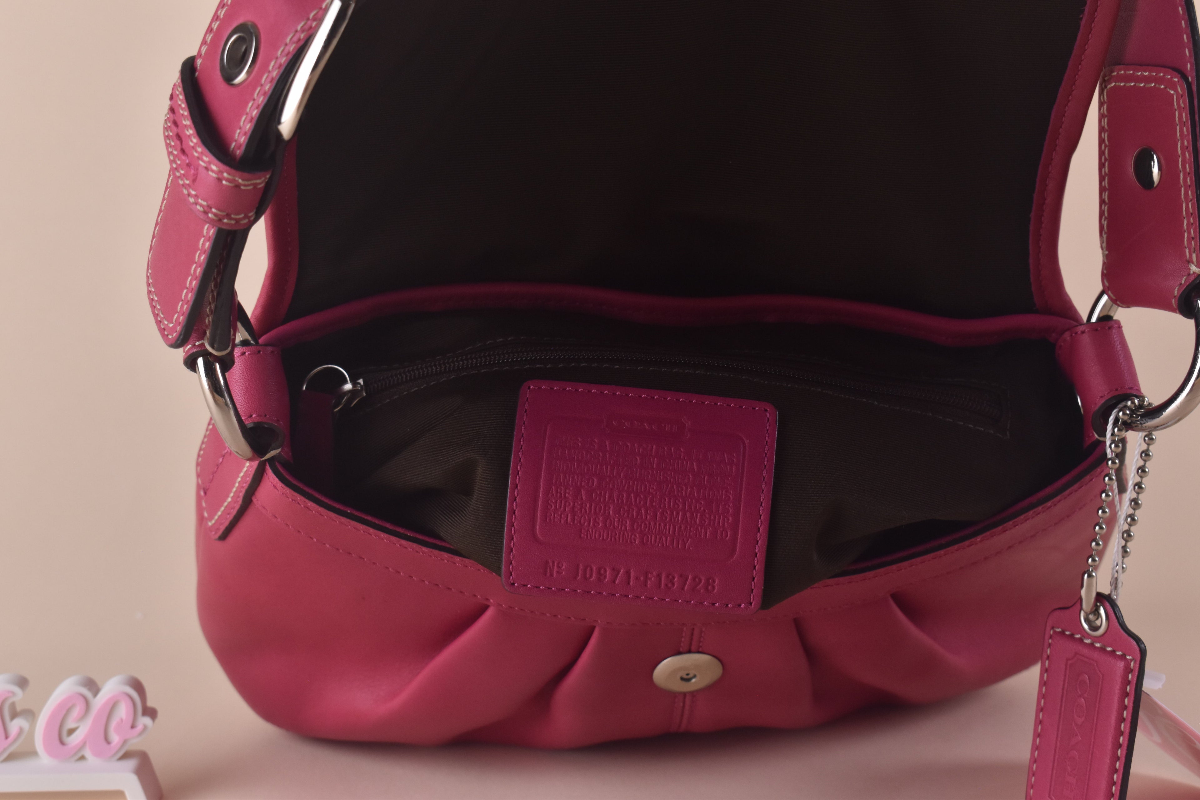 Coach Soho Leather Flap Shoulder Bag - Raspberry Pink