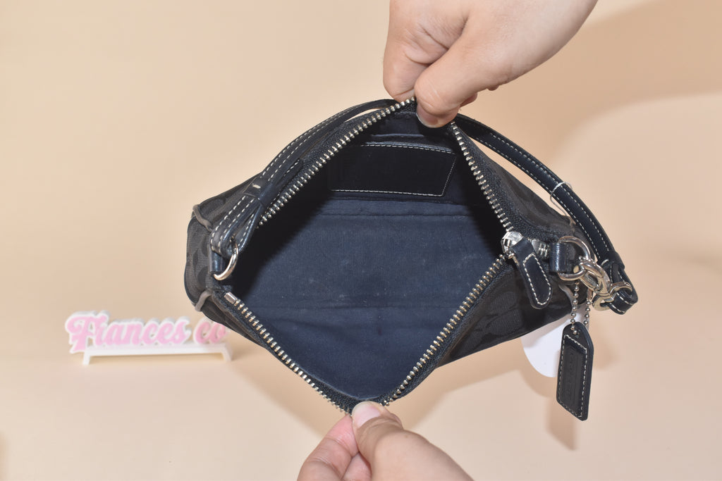 Coach Signature Demi Pochette - Black on Black