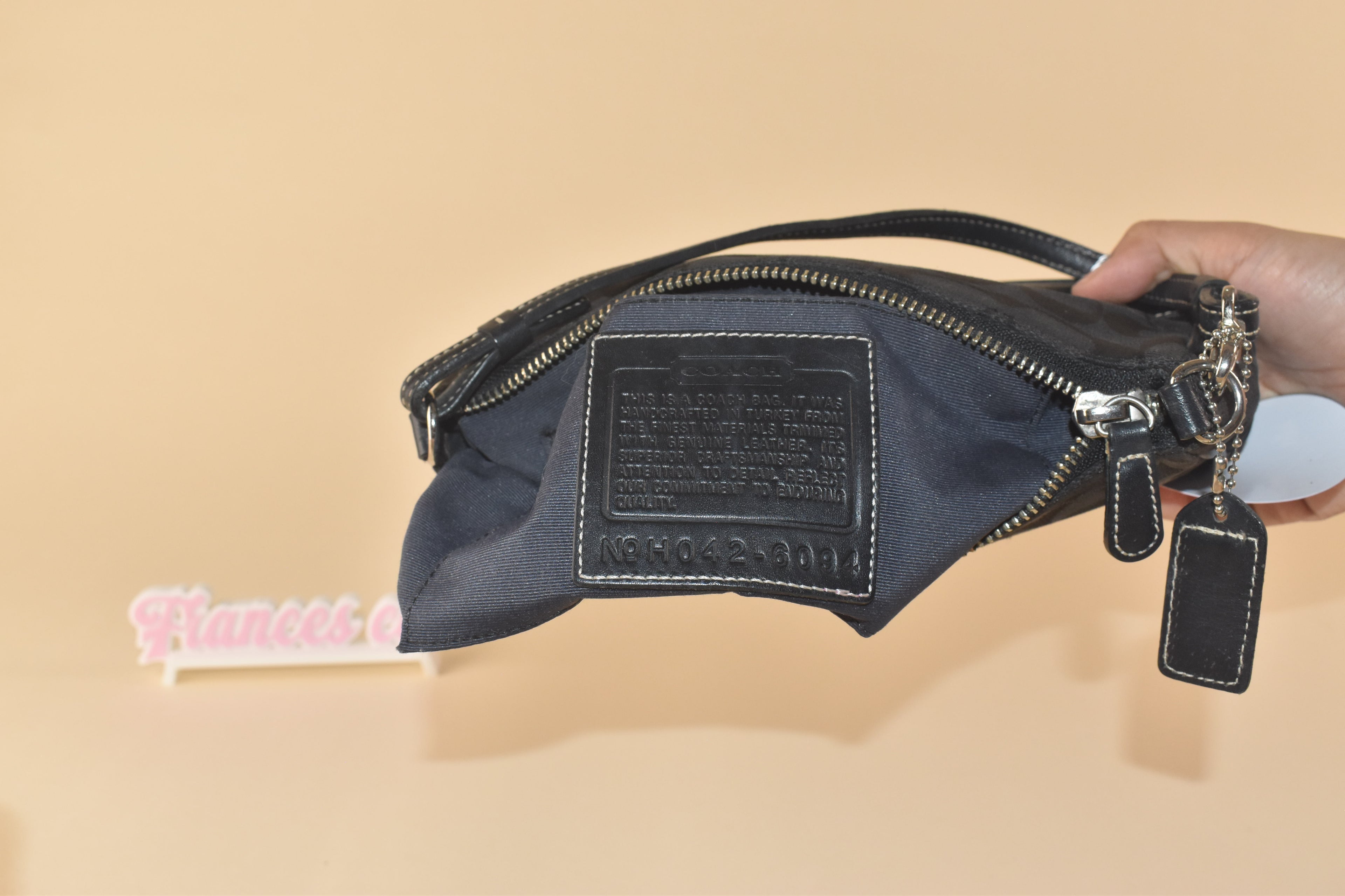 Coach Signature Demi Pochette - Black on Black