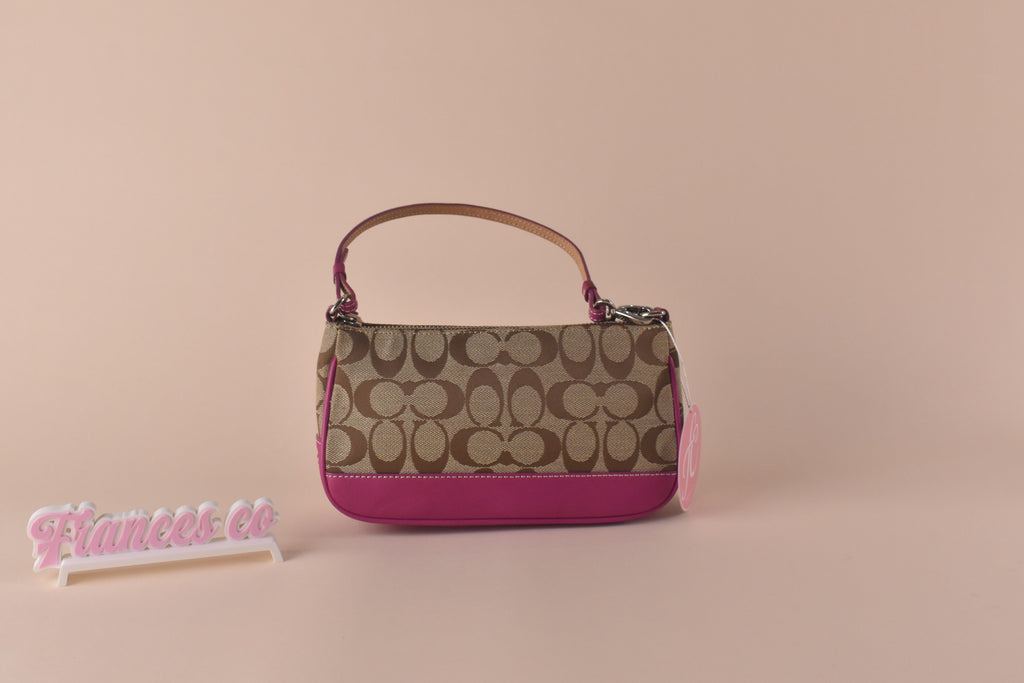 Coach Signature Demi Pochette - Khaki/Fuchsia