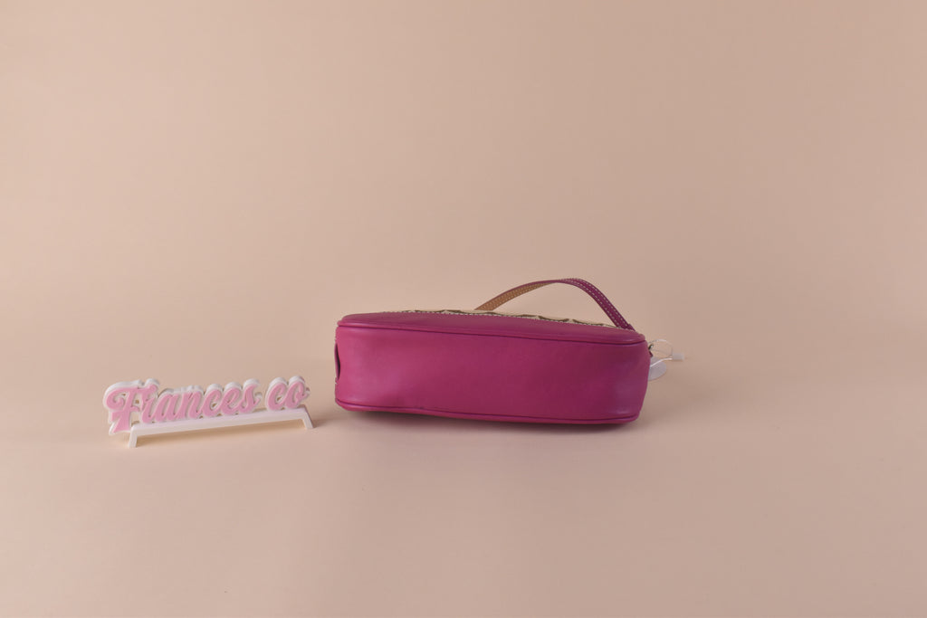 Coach Signature Demi Pochette - Khaki/Fuchsia