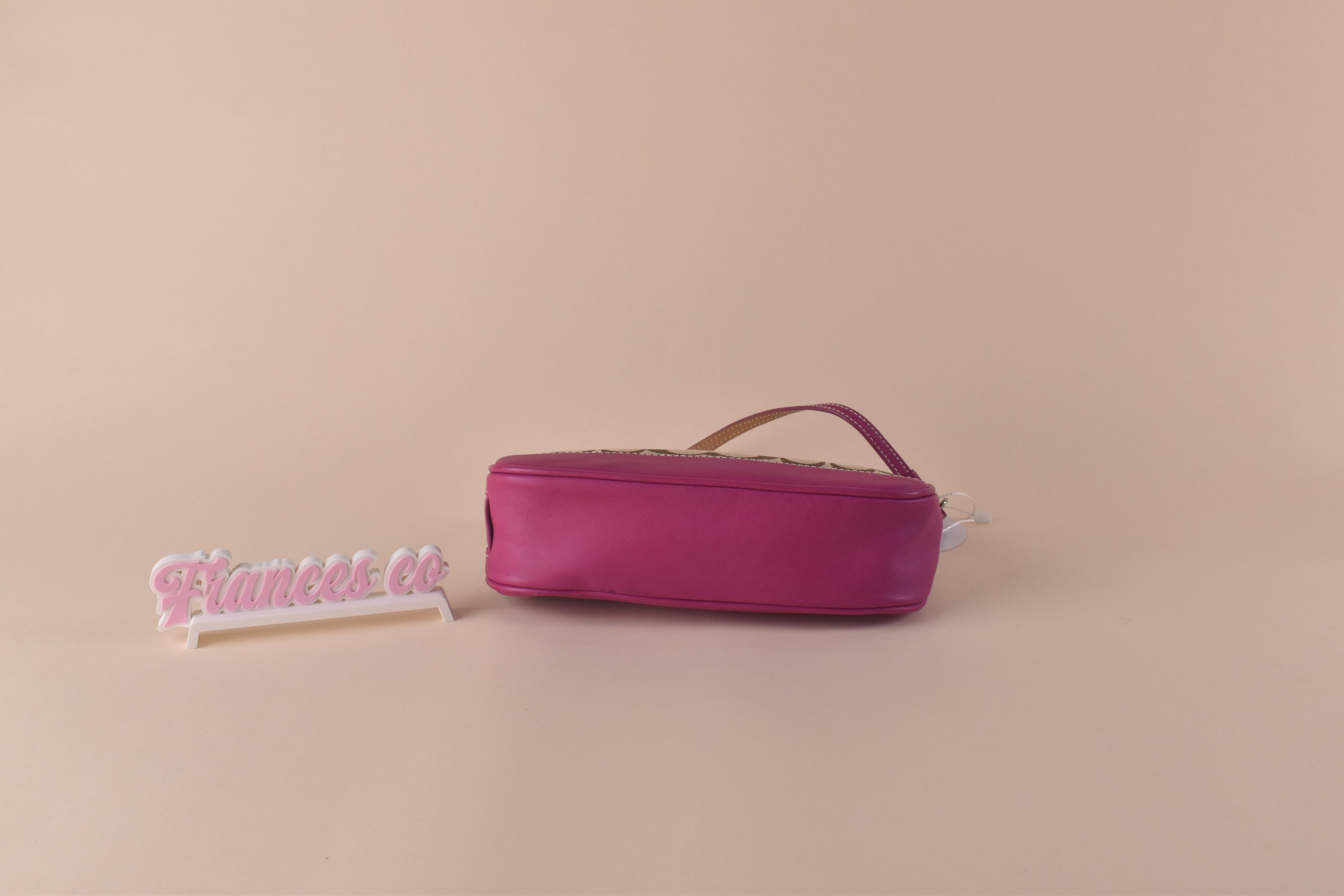 Coach Signature Demi Pochette - Khaki/Fuchsia
