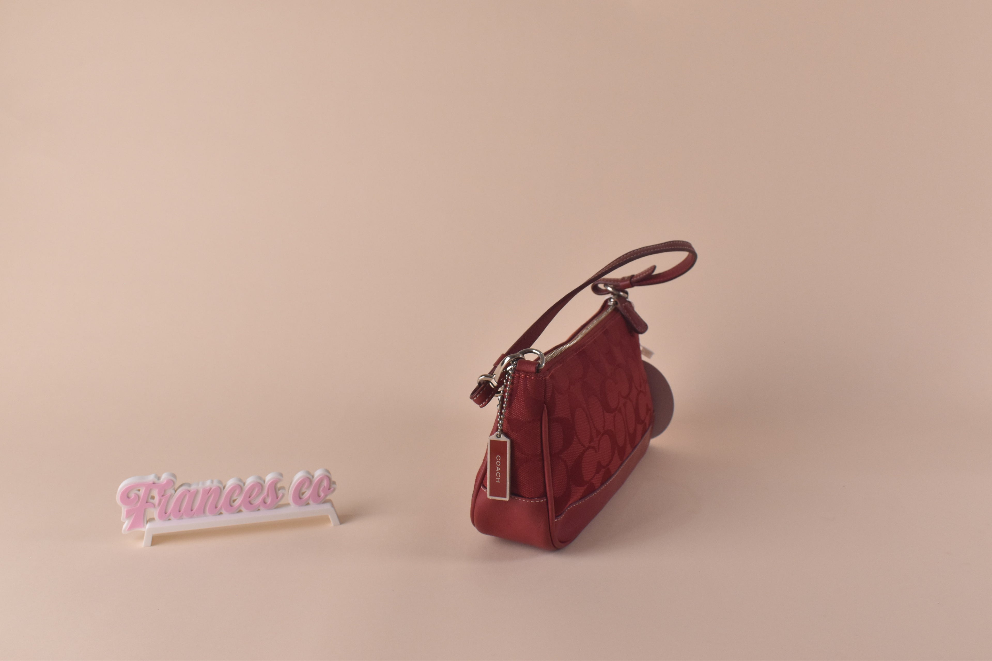 Coach Signature Jacquard Shoulder Bag - Red on Red