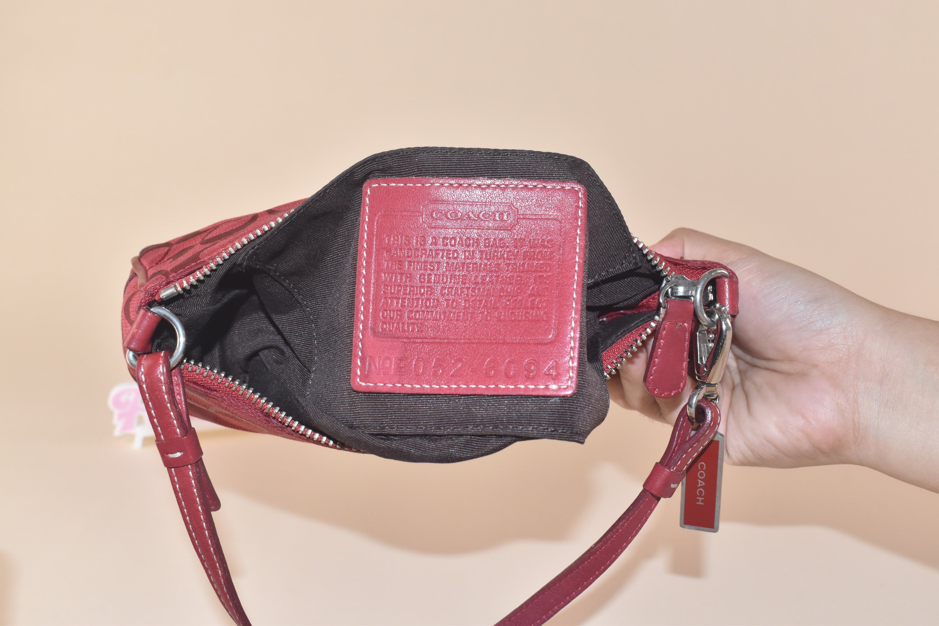 Coach Signature Jacquard Shoulder Bag - Red on Red