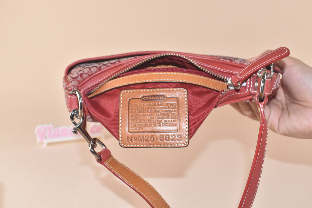 Coach Mini Signature Shoulder Bag - Red