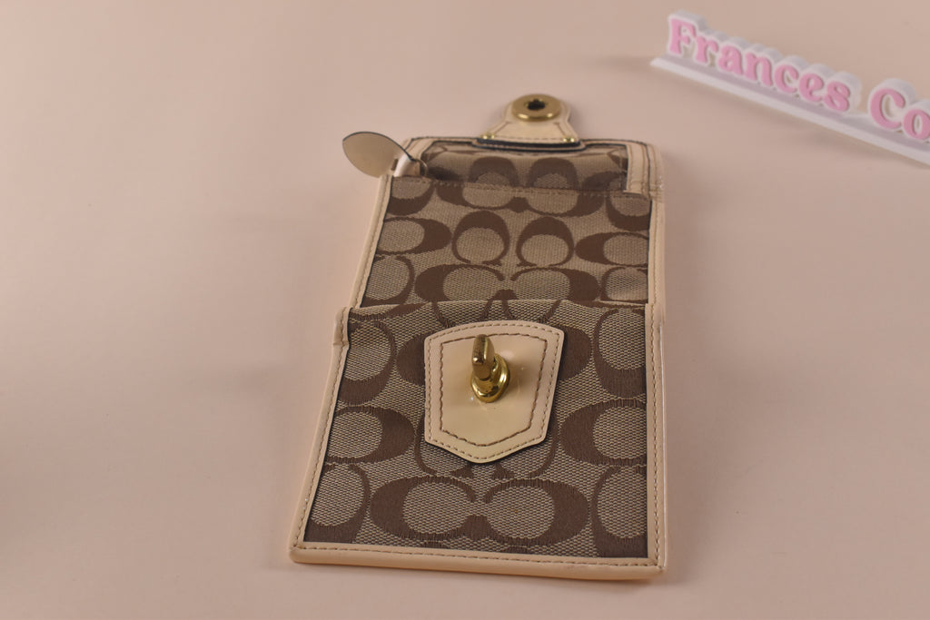 Coach Signature Turnlock Trifold Wallet