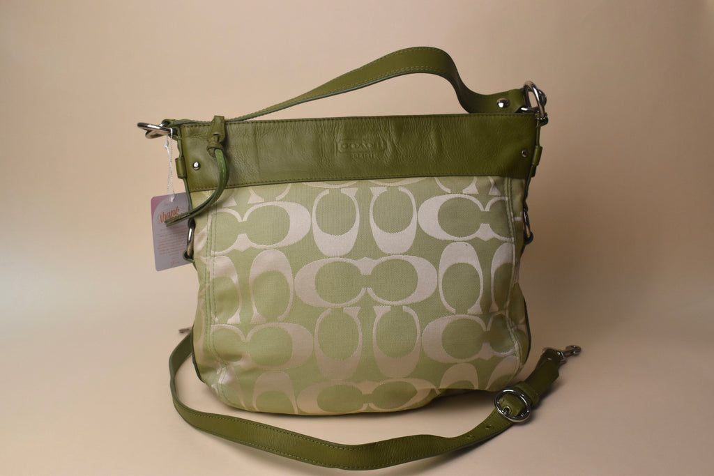 Coach Large Zoe Signature Hobo Bag – Pistachio Green