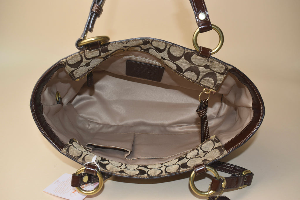 Coach Signature Gallery Turnlock Tote – Khaki/Brown