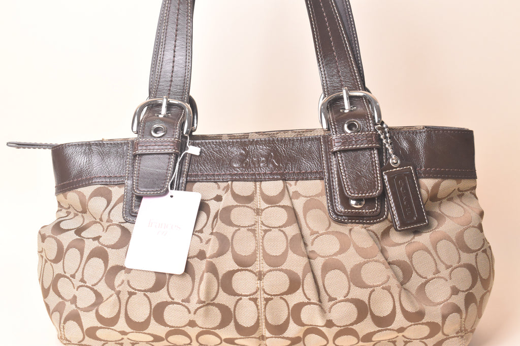 Coach Signature Soho Pleated Tote Bag – Khaki/Brown