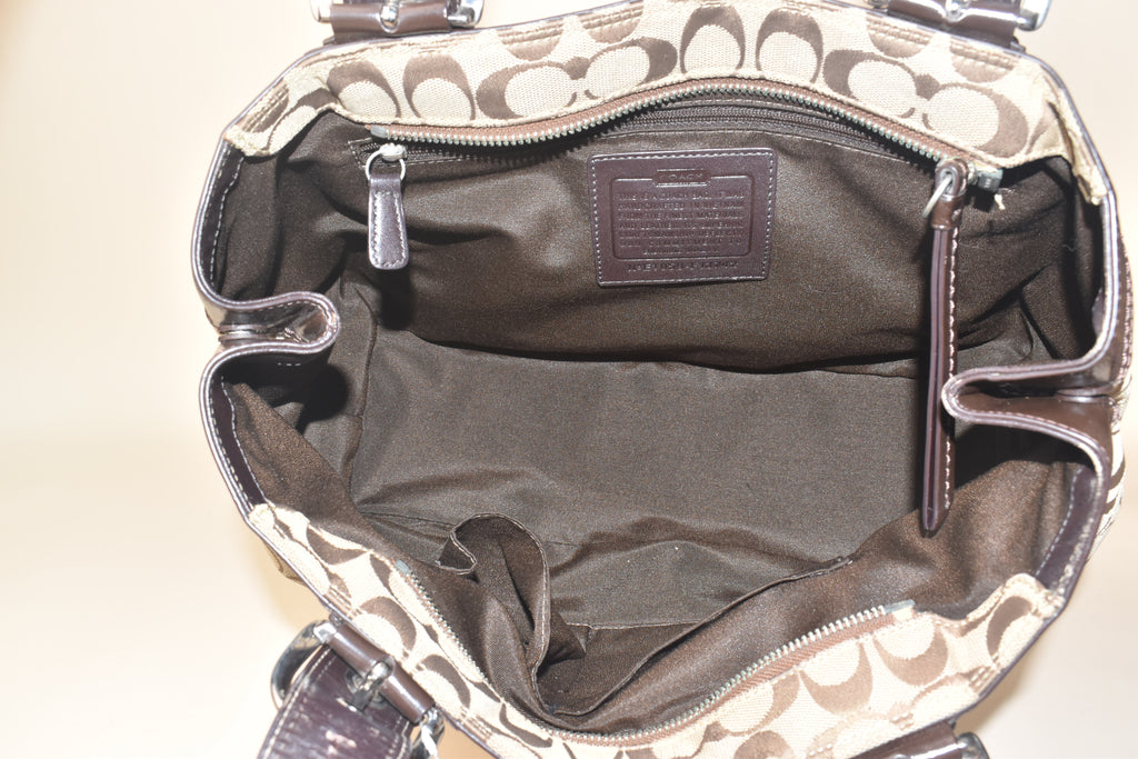 Coach Signature Soho Pleated Tote Bag – Khaki/Brown