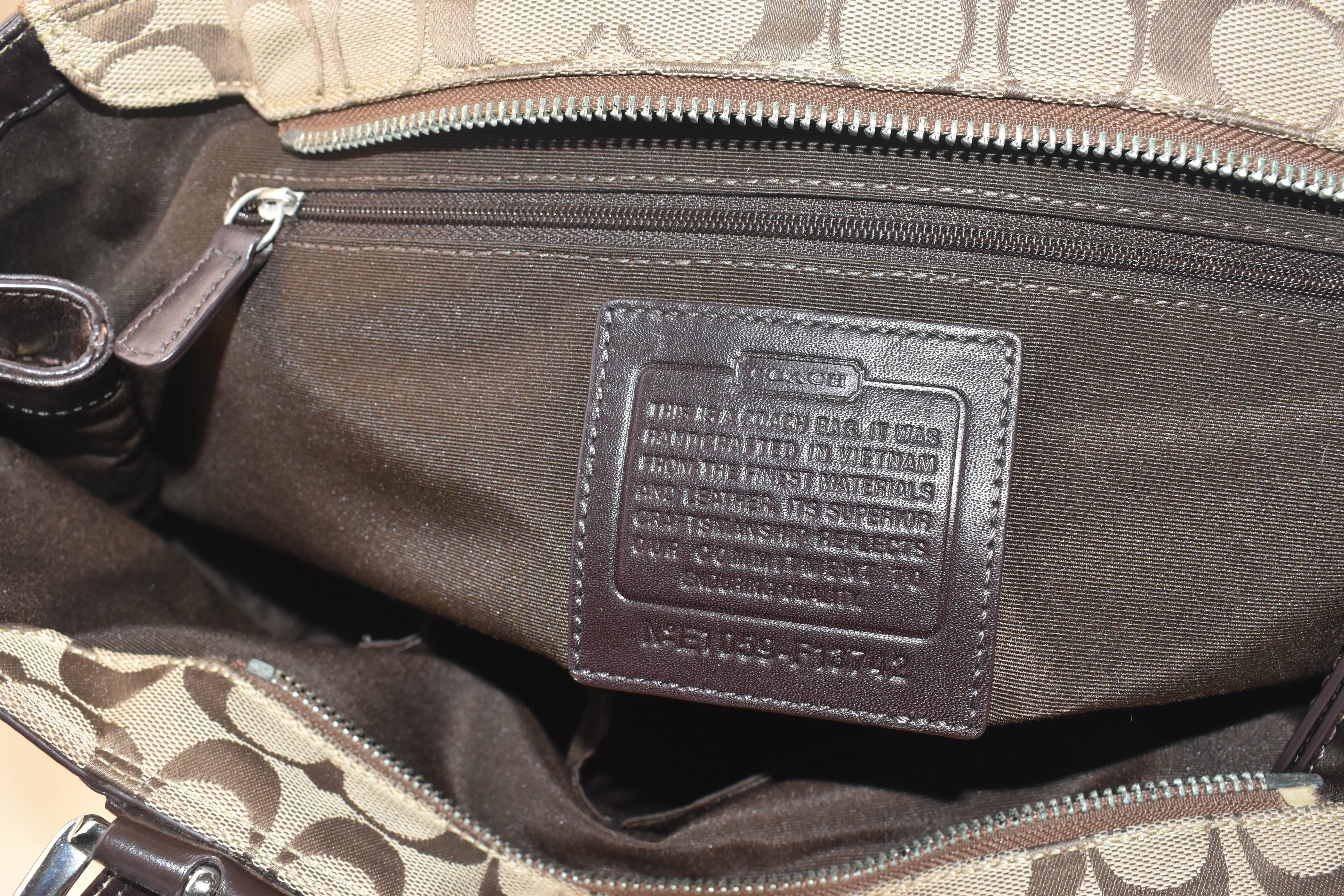 Coach Signature Soho Pleated Tote Bag – Khaki/Brown