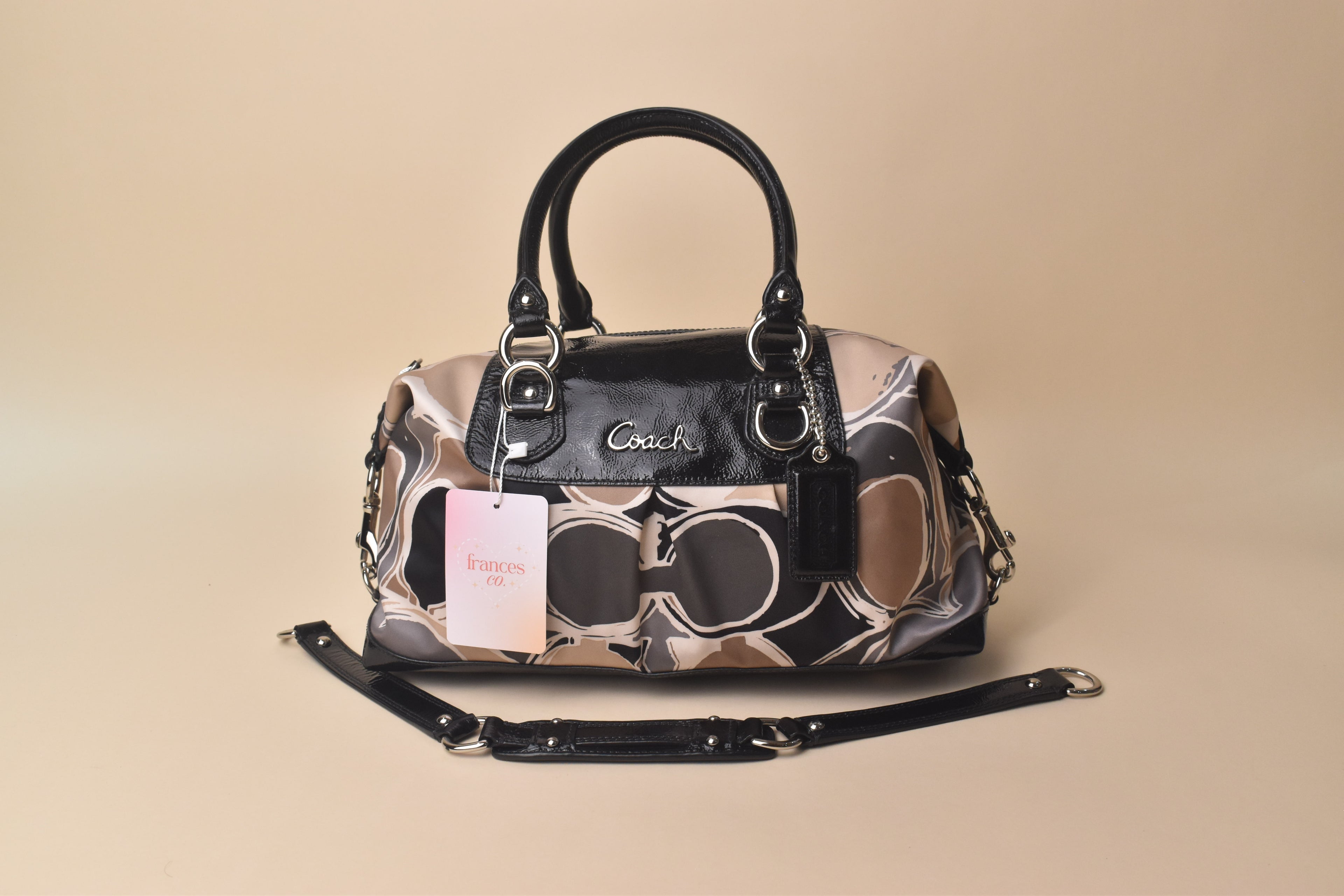 Coach Groovy Op Art Satchel Bag – Black/Neutral