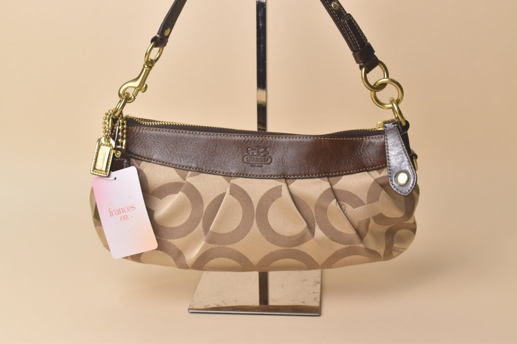 Coach Madison Op Art Hobo Baguette Shoulder Bag – Khaki/Brown