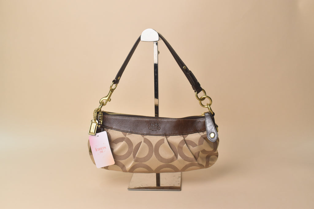 Coach Madison Op Art Hobo Baguette Shoulder Bag – Khaki/Brown