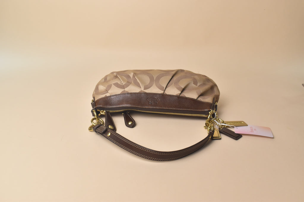 Coach Madison Op Art Hobo Baguette Shoulder Bag – Khaki/Brown