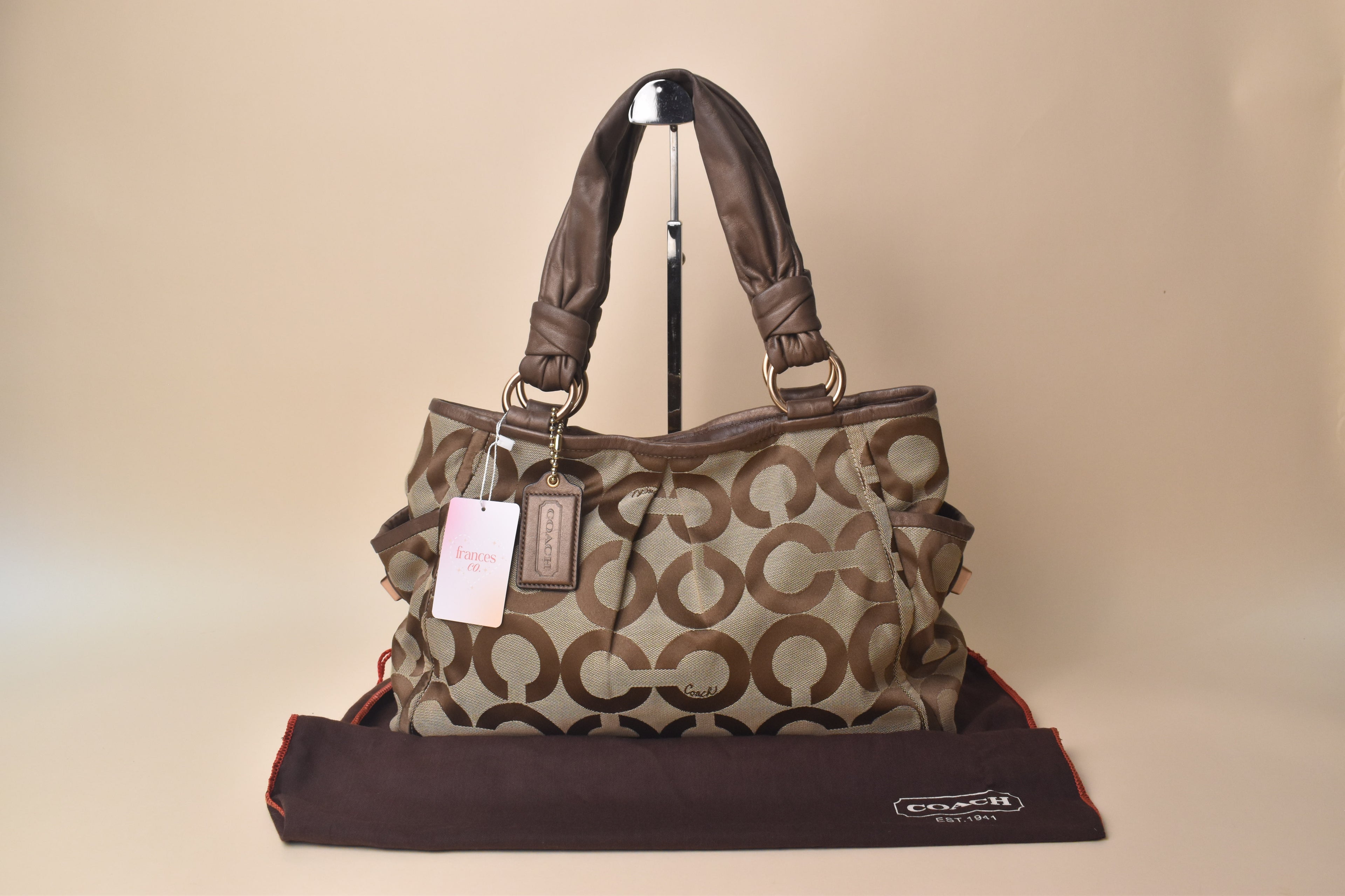 Coach Parker Op Art Tote – Khaki/Brown