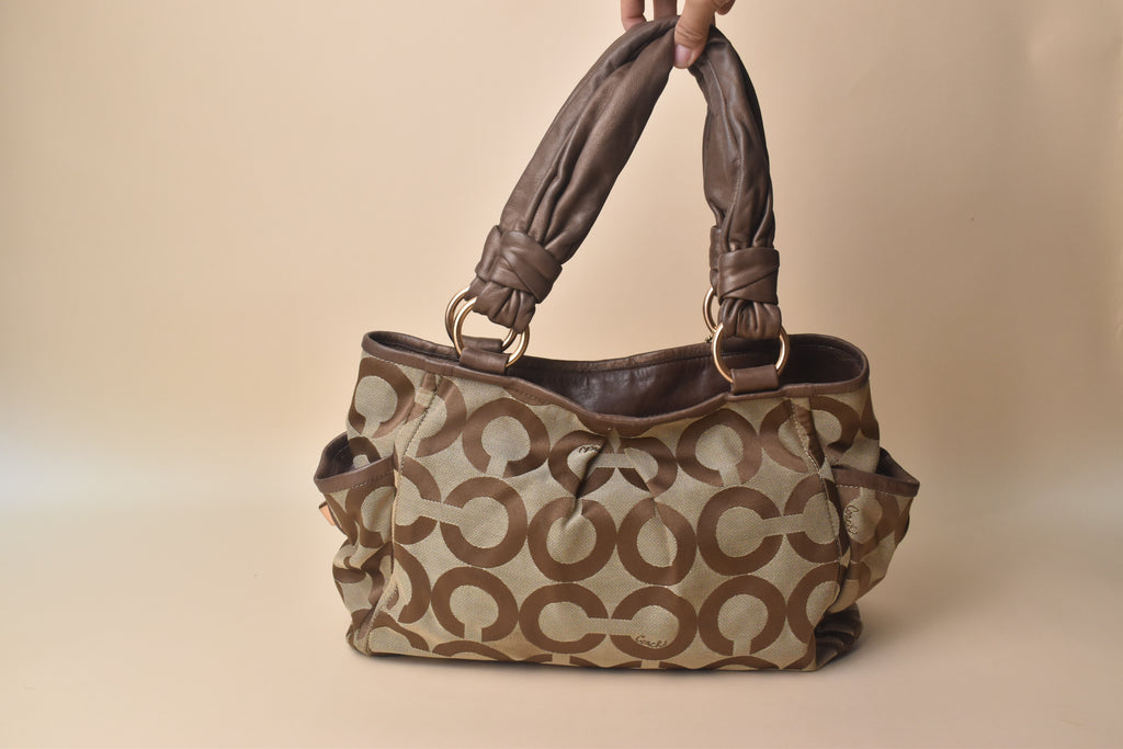 Coach Parker Op Art Tote – Khaki/Brown