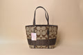 Coach Legacy Stripe Signature Tote – Khaki/Brown