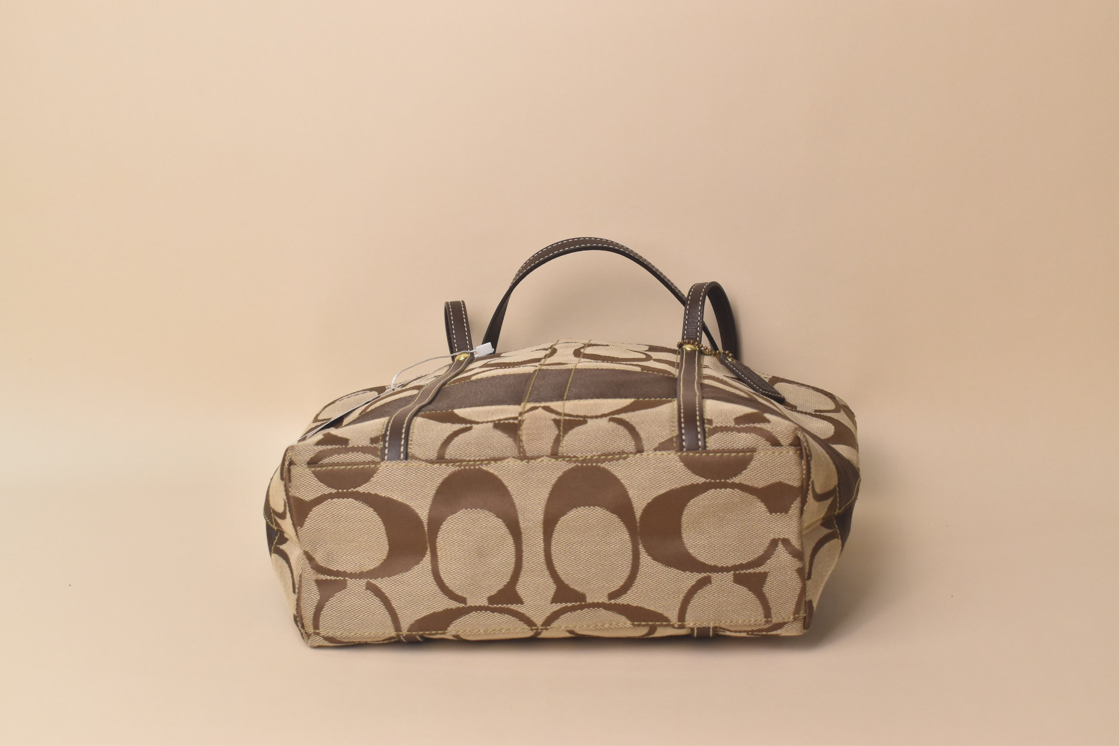 Coach Legacy Stripe Signature Tote – Khaki/Brown